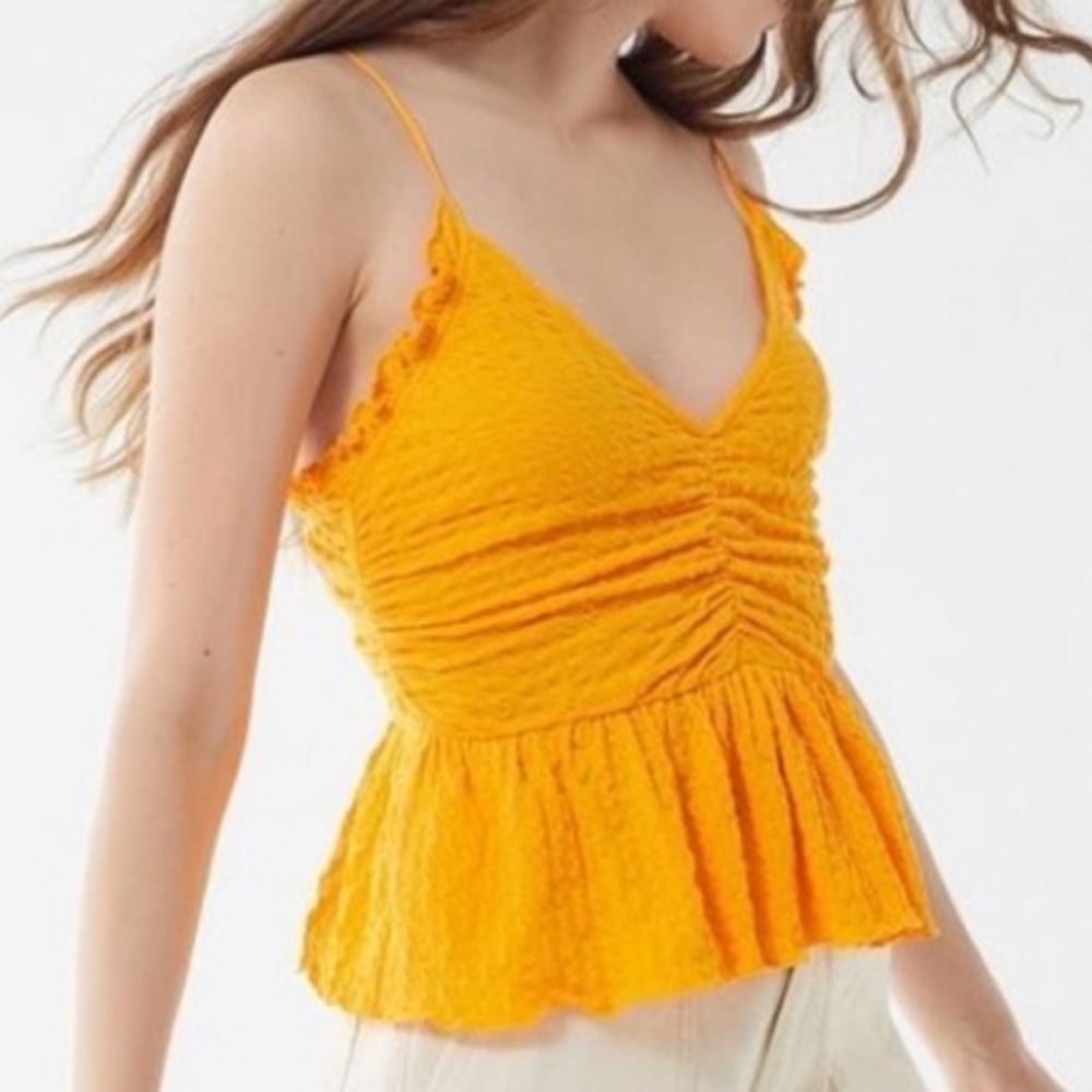 Urban Outfitters Yellow Peplum Top